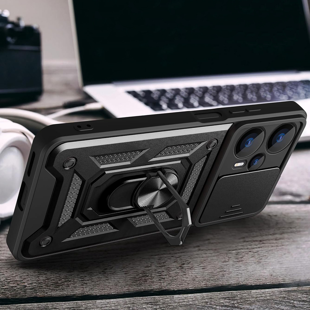 Techsuit CamGuard védőtok Realme GT 6/GT 6T okostelefonra - Fekete