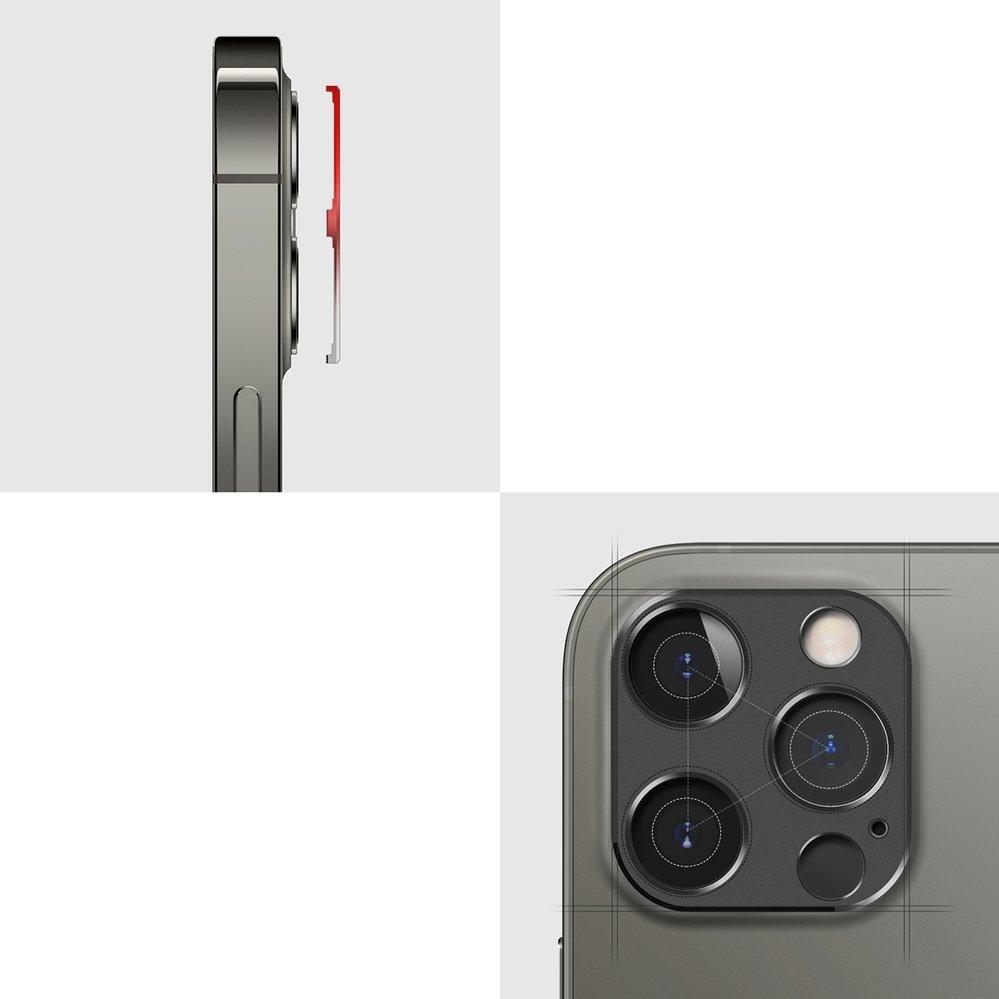 Ringke Camera Styling szuper ellenálló védőüveg kamerára Apple iPhone 12 Pro Max telefonra - Szürke