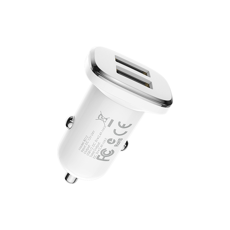 Borofone autós töltő - 2x USB 2,4A - Fehér