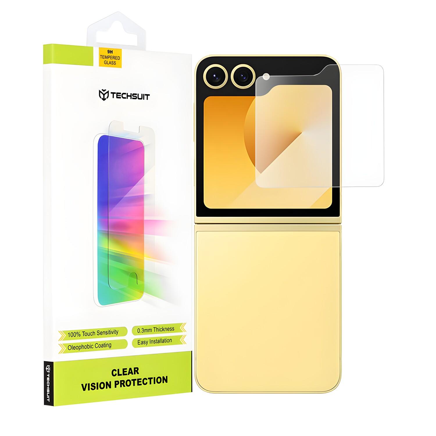 Techsuit 9H védőfólia Samsung Galaxy Z Flip 6 telefonra - Átlátszó