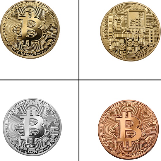 Bitcoin Érme - Arany/Kék