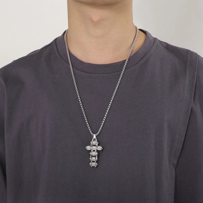 Chain Cross Nyakék - Ezüst