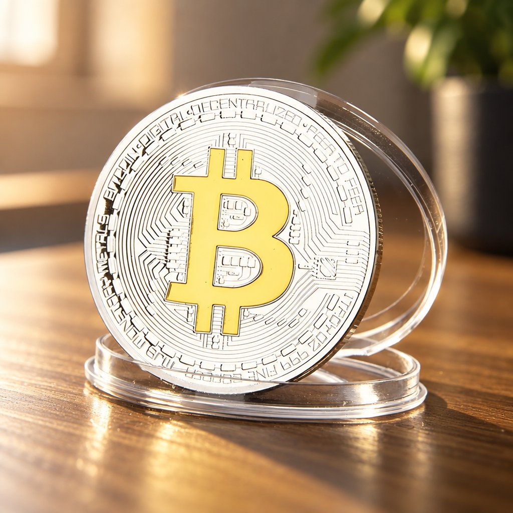 Bitcoin Érme - Ezüstözött/Arany